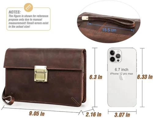 Miniatura 4 de Funda de piel de grano superior para hombre y mujer, múltiples bolsillos/ranuras, RFID de gran capacidad para tarjetas, cheques, dinero, pasaporte