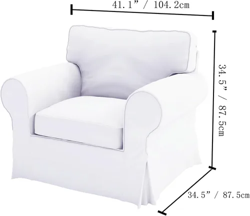 Miniatura 3 de Funda de repuesto para silla Ektorp de algodón, hecha a medida, compatible con la funda de sillón Ektorp de IKEA, el juego de fundas solo se ajusta