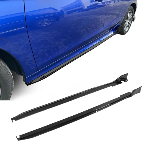 IKON MOTORSPRTS - Faldas laterales compatibles con Honda Civic 2022-2026 sedán de 4 puertas, polipropileno PP negro brillante tipo R, labio divisor