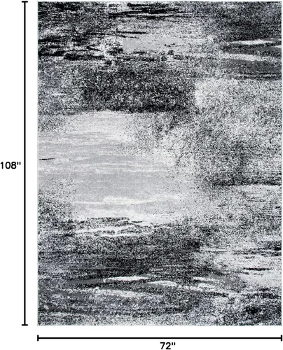 Miniatura 2 de SAFAVIEH, colección Adirondack - Alfombra de 6 x 9 pies, plateada/multicolor, abstracta, moderna, no desprende pelo, de fácil cuidado, para zonas