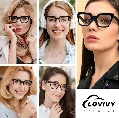 Miniatura 7 de Paquete de 3 lentes de lectura progresivos para mujer, multifocales, bloqueo de luz azul, bisagras de resorte