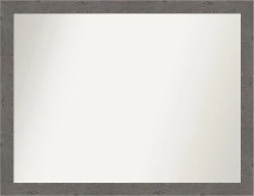 Miniatura 353 de Amanti Art Espejo de baño gris para sobre el fregadero, 31 x 48 pulgadas, espejo de tocador rectangular estrecho de color gris, marco de madera