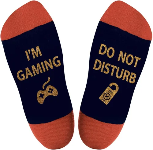 Miniatura 37 de AGRIMONY Calcetines divertidos con texto en inglés «Do Not Disturb Gaming» para hombres, mujeres, adolescentes, niños, Pascua, padres, cumpleaños