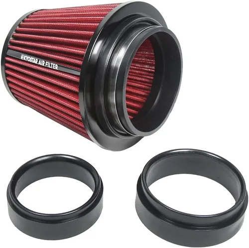Miniatura 111 de KYOSTAR Filtro de aire universal de alto flujo de 3" (76 mm), entrada de aire frío de cono reutilizable, alto rendimiento, lavable, kit de aire seco