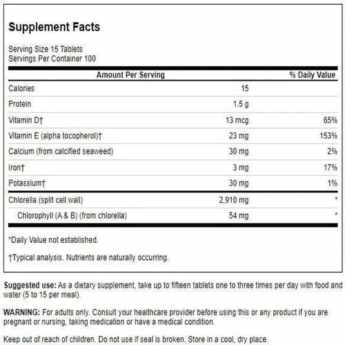 Miniatura 2 de Swanson Chlorella 194 mg 1500 Tabs