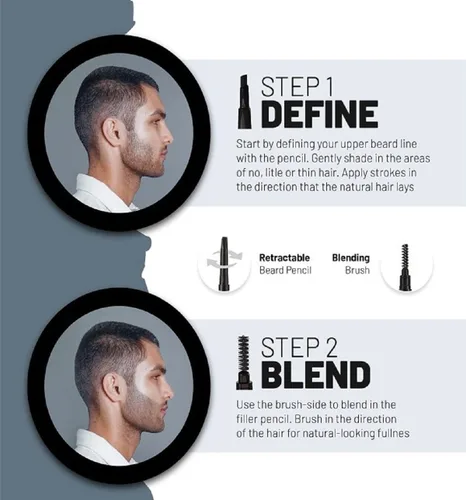 Miniatura 3 de VOID Homme Kit de lápiz de relleno instantáneo para barba más completa e impermeable (marrón claro)