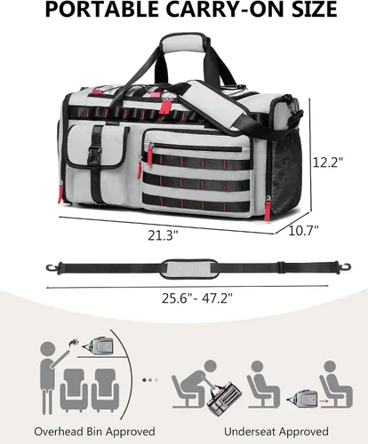 Miniatura 2 de MCBD Bolsas de gimnasio para hombres y mujeres, mochila deportiva de viaje de 45 litros con zapatos y compartimento para laptop, bolsa de transporte