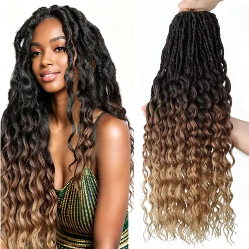 Miniatura 14 de Extensiones de cabello de rizos profundos de 14 pulgadas, 8 paquetes, Rizos tejidos en crochet suaves con puntas rizadas, Rizos de diosa tejidos
