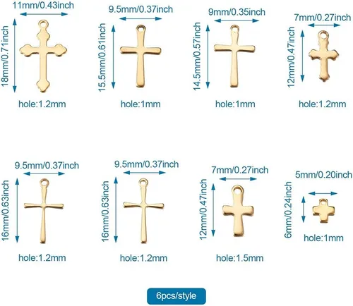 Miniatura 4 de Colgantes de cruz para hacer joyas, Plata esterlina Ante sintético, Acero inoxidable