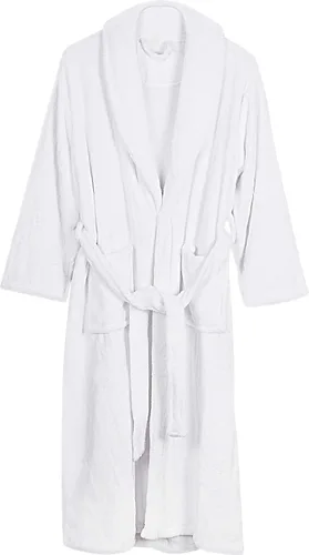 Miniatura 3 de NY Threads - Bata de baño de vellón para mujer con cuello tipo chal, bata larga y suave