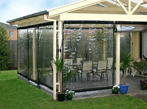 Miniatura 3 de Toldo transparente impermeable de grado comercial de 0.020 in de TPU enrollable para patio (8 x 6 pies)