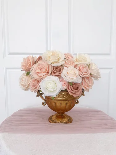 Miniatura 171 de FACINOC Ramos de Rosas Artificiales Naranjas, Juego de Caja de Flores Artificiales con Tallos para DIY, Bodas, Despedidas de Soltera, Decoraciones