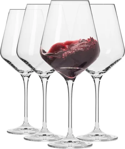 Krosno Copas de vino tinto de 4 piezas de 16.6 onzas, colección vanguardista, perfectas para el hogar, restaurantes y fiestas, aptas para