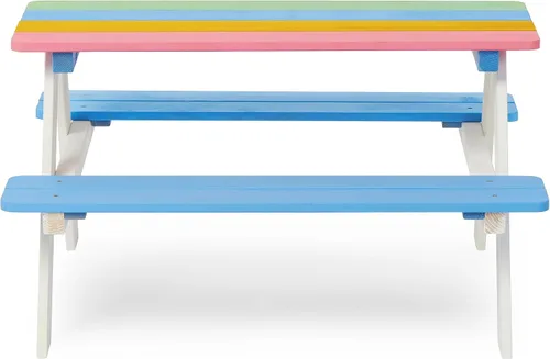 Miniatura 4 de BTExpert Mesa de picnic para niños, juego de banco de silla sensorial de actividades para niños de madera para niños - madera Multi