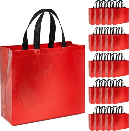 Miniatura 9 de Paquete de 25 bolsas de regalo grandes para regalo, fiesta de cumpleaños, boda, bolsa de regalo reutilizable, bolsas de regalo gigantes plateadas