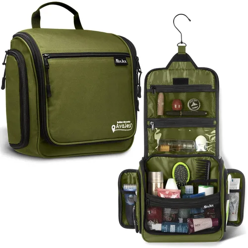 Neceser de viaje para hombres y mujeres (10.6 x 10.6 x 3.2 pulgadas), organizador grande de artículos de tocador colgantes, bolsa de higiene L