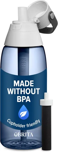 Miniatura 7 de Brita Botella de agua filtrante de plástico duro de alta calidad, sin BPA, reutilizable, reemplaza 300 botellas de agua de plástico, el filtro dura