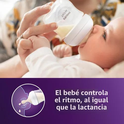Miniatura 2 de Philips AVENT - Biberón natural con boquilla de respuesta natural, transparente, 4 onzas, paquete de 4, SCY900/04