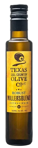 Texas Hill Country Olive Co Miller's Blend Aceite de oliva virgen extra – Aceite de oliva gourmet AOVE prensado en frío – rico y robusto – perfecto