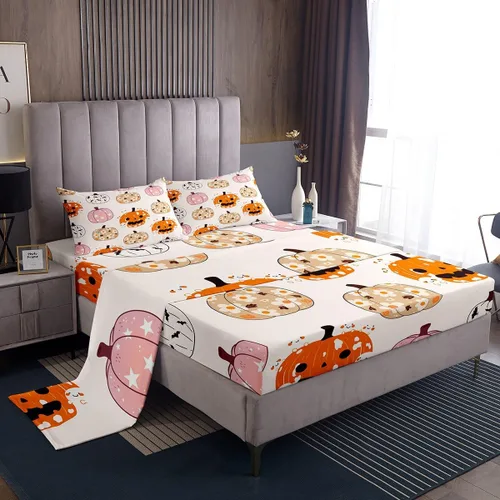 Miniatura 11 de Erosebridal Juego de sábanas de calavera para niños, tamaño individual, para Halloween, esqueleto gótico bailarín, juego de sábanas para niños