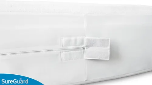 Miniatura 4 de Funda SureGuard Mattress Encasement de seis lados con cremallera, 100 % impermeable, hipoalergénica, Profundidad 33.02 cm - 40.64 cm, Blanco, King