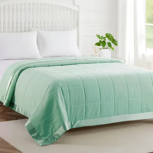 Miniatura 18 de COMFLIVE - Manta con relleno alternativo - Manta acolchada de microfibra tamaño King con borde satinado, mantas de cama para todas las estaciones