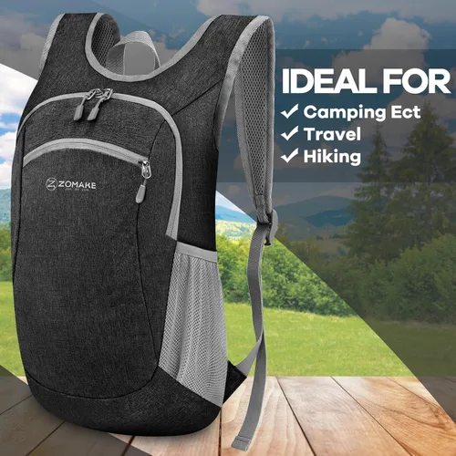 Miniatura 6 de ZOMAKE Mochila plegable ultraligera de 10 litros, pequeñas mochilas plegables para senderismo, resistente al agua, mochila plegable para mujeres