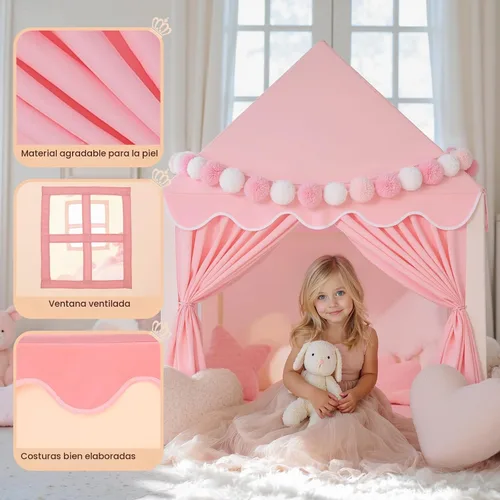 Miniatura 4 de Tienda de campaña para niños y niñas, gran casa de juegos de hadas para niños, castillo de princesa, tienda de campaña, juguetes de regalo