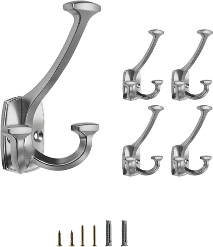Miniatura 13 de Ganchos de latón antiguos grandes montados en la pared decorativos de doble cara resistentes para colgar abrigos, toallas, batas, bolsos, ganchos