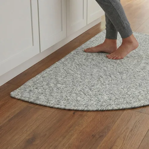 Miniatura 48 de Super Area Rugs Farmhouse - Alfombra trenzada de algodón reversible para cocina, gris y blanco, 4 x 6 pies, ovalada