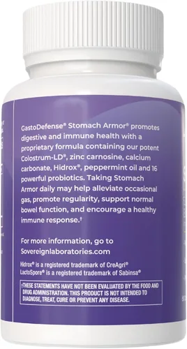 Miniatura 4 de GastroDefense Stomach Armor - Probiótico y preestable - Calostro liposomal LD mejorado. Las manchas beneficiosas colonizan y promueven la salud
