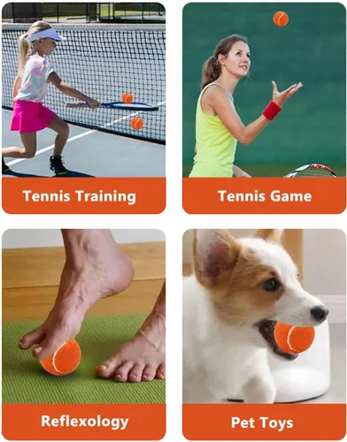 Miniatura 4 de URBEST Pelota de tenis, 12 paquetes de pelotas de tenis de entrenamiento, pelotas de práctica para jugadores novatos, pelotas de juego para perros