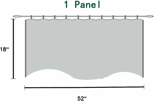 Miniatura 8 de Cenefa Blanco Puro Paquete de 2 - Cortinas de Liquidación para Sala de Estar, Baño y Dormitorio - Estilo Granja Festoneado, 18 Pulgadas de Largo