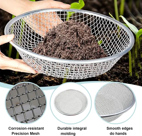 Miniatura 4 de Tamiz de 1/4 Pulgada para Jardinería, Tamiz para Rocas de 5 Galones, Tamiz para Compost y Suciedad, Captura Suciedad, Rocas y Aserrín