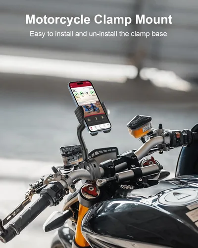 Miniatura 4 de Soporte de teléfono de cuello de cisne para bicicleta, soporte de teléfono para motocicleta, abrazadera de manillar ajustable giratoria de 360°