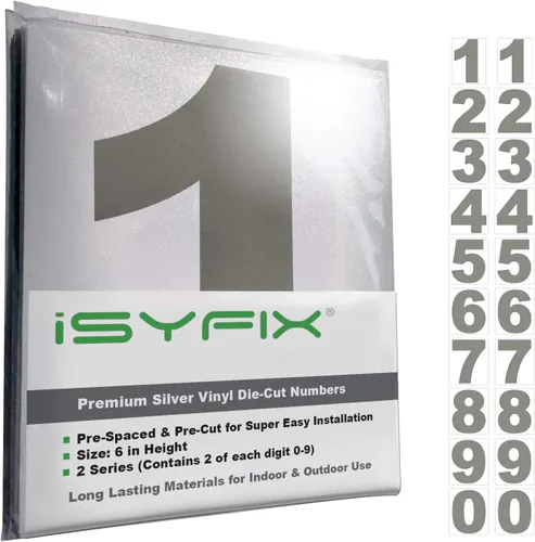 Miniatura 113 de iSYFIX Calcomanías de Números de Vinilo Verde Manzana – 1.5 Pulgadas Autoadhesivas (2 Juegos) – Calcomanía Premium Troquelada y Pre-espaciada