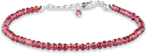 Yanara Stone Bracelets For Women Beads Dainty Gemstones Jewelry for Women Birthstone, Chakra Energy Healing Crystals, Silver Plated Chain 8 inch