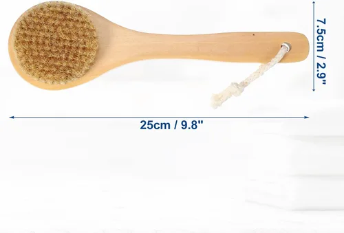 Miniatura 4 de VOCOSTE 1 cepillo de baño, madera para ducha con asa, marrón, 9.8 pulgadas