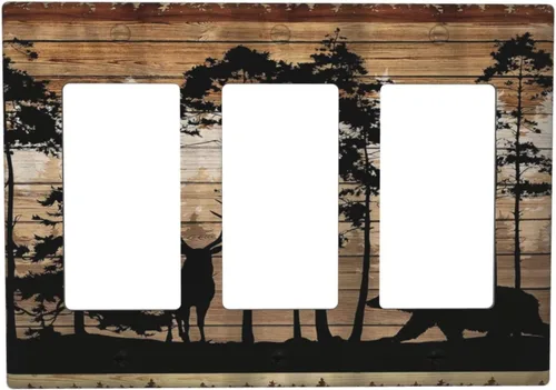 Miniatura 78 de Cubiertas Decorativas para Placas de Interruptor Boho Country Eucalipto Rústico Acuarela Hojas Verdes 2 Gang Placa de Pared Cubierta de Placa