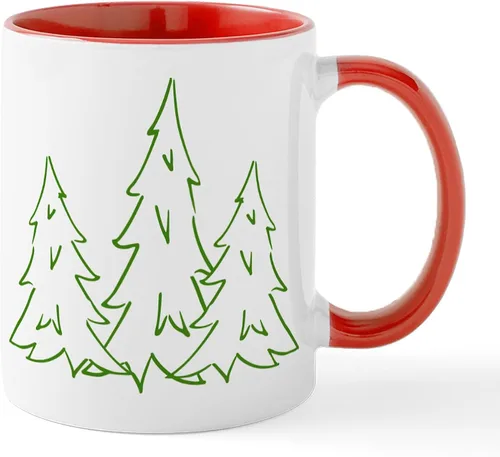 Miniatura 11 de CafePress Cardinal In Snowy Tree - Taza de café de cerámica (11 oz)