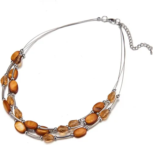Miniatura 4 de Collar a capas con cristal para mujer, gargantilla con cadena de plata gruesa, regalo de cumpleaños para mujer