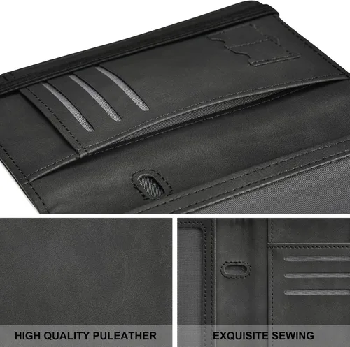 Miniatura 7 de HerriaT Combo de portatarjetas de pasaporte y vacunación, funda con ranura para tarjeta de vacunación CDC, protector organizador de documentos