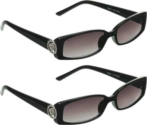 proSPORT Lentes de sol de lectura con lentes completos, lentes tintados, para mujer, con emblema de medusa, emblema de medusa, color dorado o