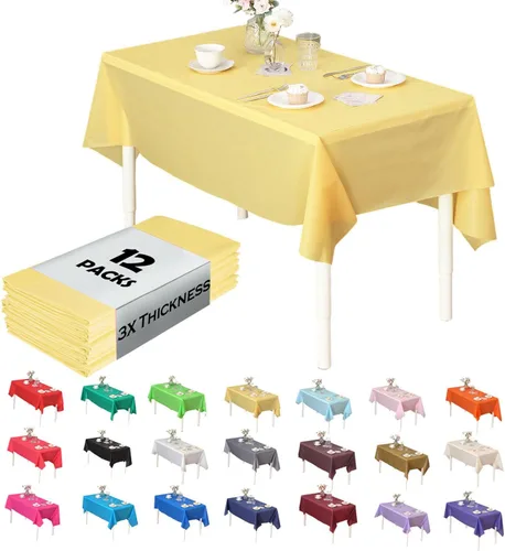 Miniatura 19 de Paquete de 12 manteles de plástico resistentes, reutilizables., Azul Royal Azul real