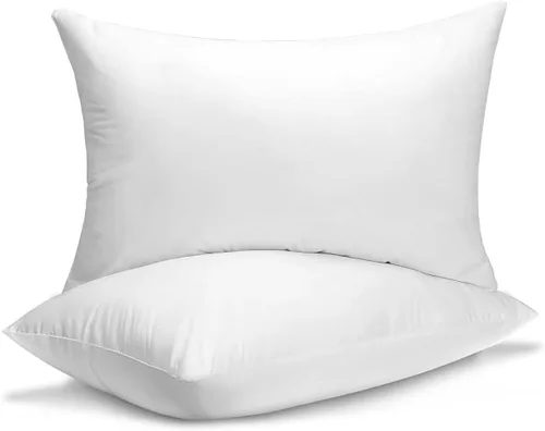 QUBA LINEN Juego de 2 almohadas tamaño Queen de densidad media, suaves y con apoyo para personas que duermen de espalda, de lado y boca abajo (Queen