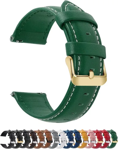 Miniatura 45 de Fullmosa Correa de reloj de piel de liberación rápida para hombres y mujeres, correas de repuesto de ancho 0.472 in, 0.551 in, 0.630 in, 0.709 in