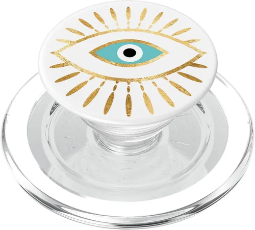 Miniatura 8 de Gold Lash and Teal Evil Eye Greek Mati PopSockets PopGrip: agarre intercambiable para teléfonos y tabletas PopSockets estándar PopGrip