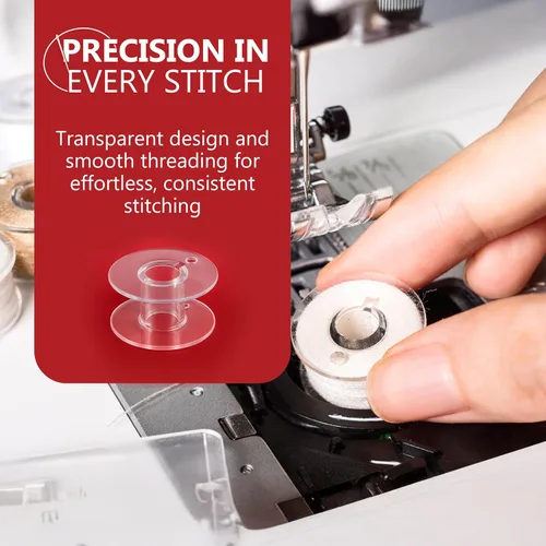 Miniatura 3 de Sewphee 20 piezas de bobinas para máquina de coser - Bobina de clase premium 15 - Compatible con accesorios de máquina de coser Singer - Bobinas
