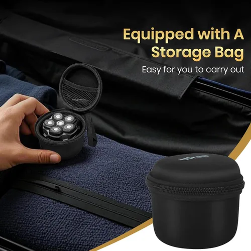 Miniatura 4 de Ufree Afeitadoras de cabeza para hombres calvos, afeitadoras eléctricas, afeitadora recargable para cabeza calva, afeitadora rotativa magnética 6D