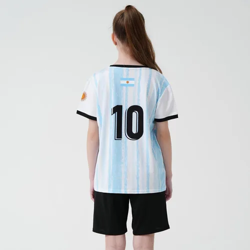 Miniatura 30 de Cnins Camisetas de entrenamiento de fútbol para niños de 2 a 14 años, trajes de práctica para niños y niñas con colores del equipo nacional